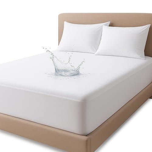 Image of Dudu N Girlie Waterproof Single Mattress Protector – 100% Cotton Terry Surface, Breathable Fitted Bed Cover with Extra-Deep Skirt 90 × 200 cm.