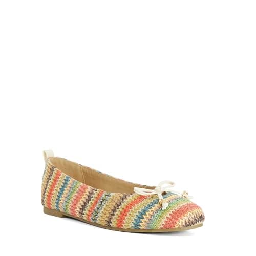 Image of Dune London Ladies HAIMEE Raffia Ballet Flats Size UK 6 Ballet Pumps Multi
