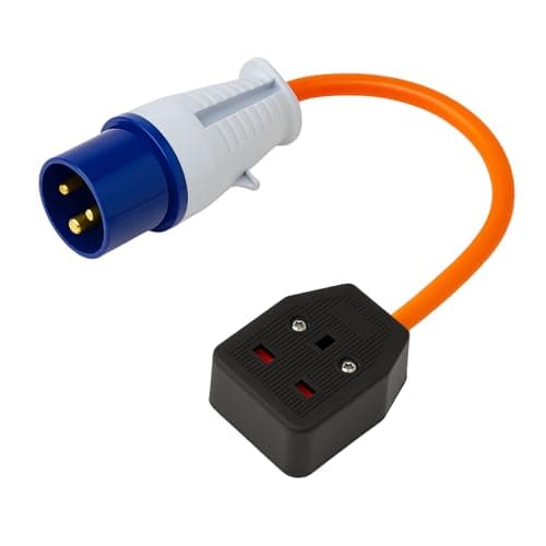 Image of 16amp to 13amp Adapter 3 Pin to UK Socket Converter 110v To 240v Converter Hook Up Camping, Generators & Caravan Mains Hookup 250V 16A Electric 16amp Plug Sockets