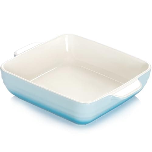 Image of NUTRIUPS 8x8 inch Square Baking Dish, 1.5L Ceramic Baking Pan with Handles, Casserole Dish for Oven, Porcelain Bakeware (Gradient Blue)
