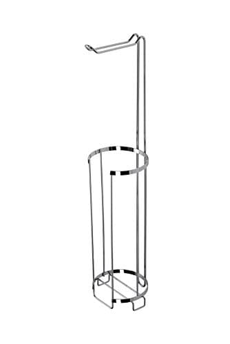 Image of Croydex Free Standing Toilet Roll Holder - Chrome Plated Bathroom Storage Caddy - Holds 3 Spare Rolls - Simple and Practical Toilet Roll Storage Dispenser - Sleek Design for Any Bathroom