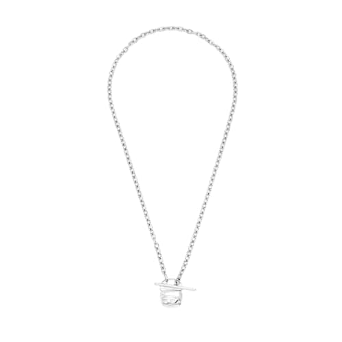Image of Diesel Men's Stainless Steel with Toggle clasp closure necklace Silver Grey