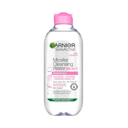 Image of Garnier Micellar Cleansing Water, Gentle Face Cleanser & Make Up Remover, Suitable For All Skin Types Including Sensitive Skin, Soothing Formula, Dermatologically Tested, 400ml