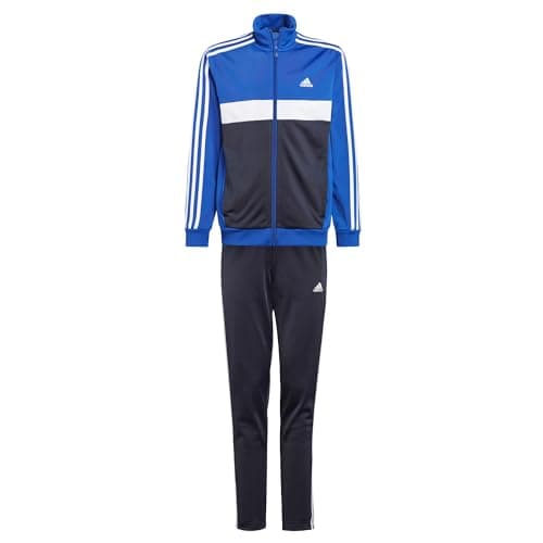 Image of adidas Unisex Kids Essentials 3-Stripes Tiberio Track Suit, Semi Lucid Blue/White/Legend Ink/White, 9-10 Years