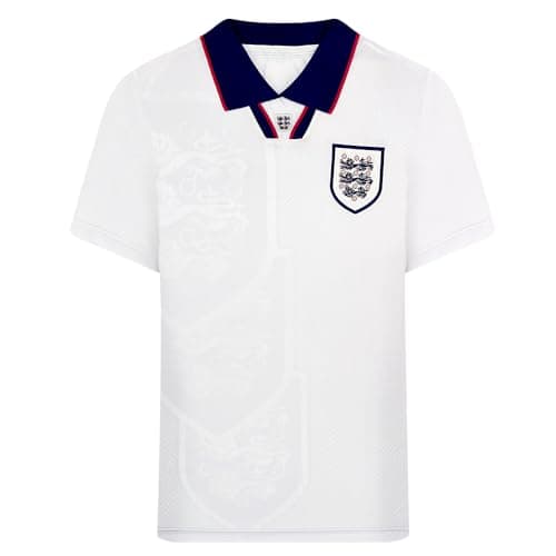 Image of Score Draw England 1993 Home Retro Football Shirt White Medium Polyester