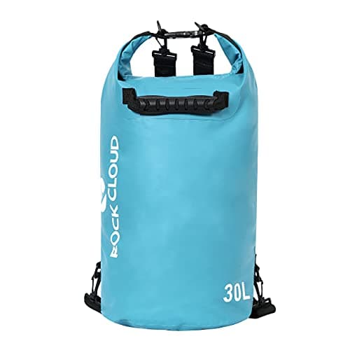 Image of ROCK CLOUD Dry Bag Waterproof 5L Dry Sack for Kayaking Rafting Boating Beach Surfing Swimming Canoe Camping Hiking Fishing Ski, Lake Blue