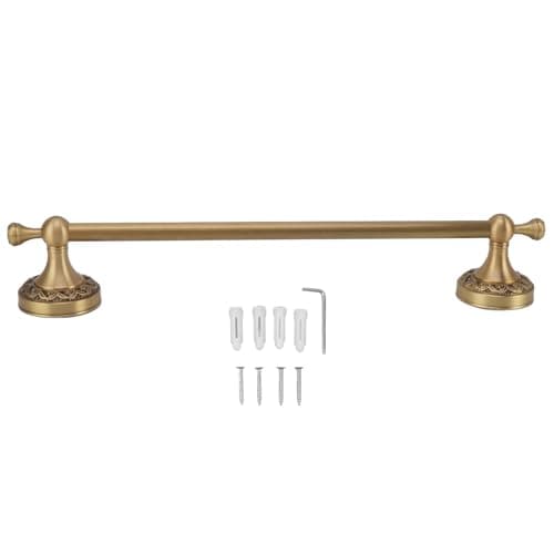Image of Towel Rail, 40cm Wall Mounted Towel Bar Gold Hand Towel Holder Vintage Towel Rail Single Layer Brass Antique Towel Holder Dish Cloth Hanger(Gold)