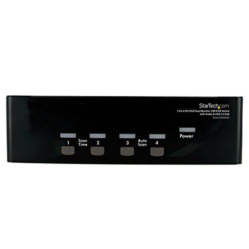 Image of StarTech.com 4 Port DVI VGA Dual Monitor KVM Switch USB with Audio and USB 2.0 Hub (SV431DDVDUA)