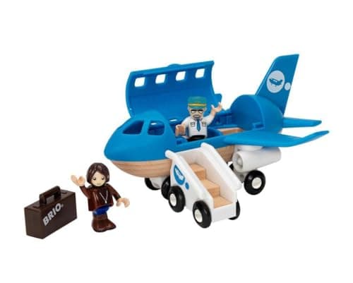 Image of BRIO World Blue Airplane Toy for Kids Age 3 Years Up - Railway Set Accessories & Add Ons