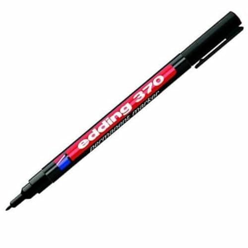 Image of edding 370 Permanent Marker Pen – 1mm Bullet Tip – Black – Pack of 10