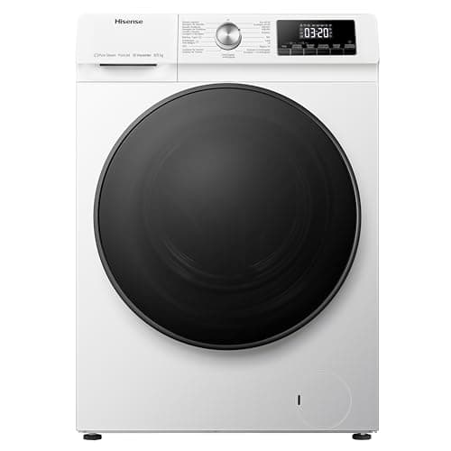 Image of Hisense WDQA8014EVJM 60cm Freestanding 8 KG Front Load Washer Dryer - 1400 RPM - Pure Steam - PureJet - Pause and Add - Inverter Motor - White