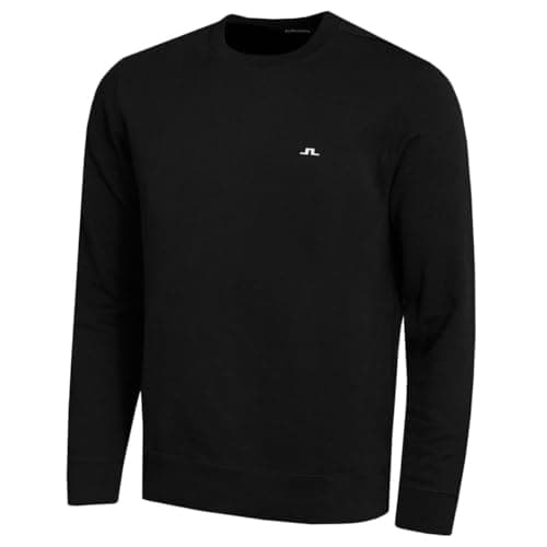 Image of J.Lindeberg Mens M Crew Neck Long Sleeve Sweater - Black - L