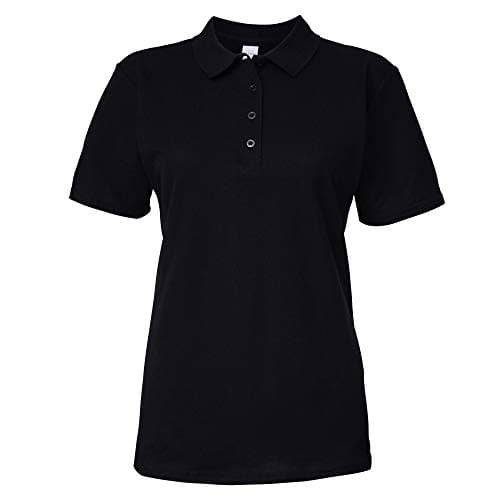 Image of Gildan Softstyle Womens/Ladies Short Sleeve Double Pique Polo Shirt (2XL) (Black)