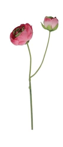 Image of Artificial Flower 1x Realistic Dark Pink Ranunculus Spray, Faux Silk Ranunculus Flower Stem Decoration, Fake Dark Pink Spring Flower Stem **SOLD INDIVIDUALLY**