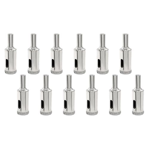Image of Cjueiom 5PCS 5/8" (16mm) Diamond Coated Hole Saw Drill Bits, Professional Grade for Glass, Ceramic, Tile, Marble, Porcelain & Brick with Nickel-Plated Shank & Quick-Cool Slots