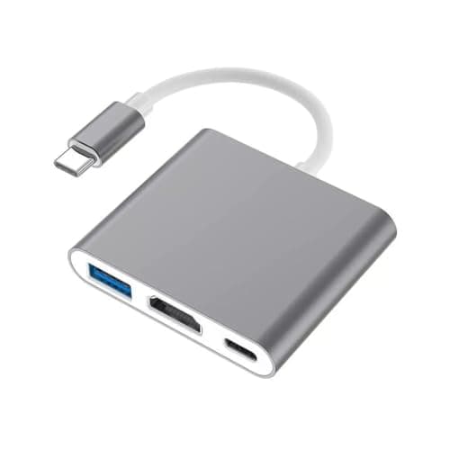Image of Orco USB C to HDMI Adapter 3 in 1, USB-C Hub with 4K HDMI Output, 100W PD Fast Charging, USB 3.0, Type C to HDMI Converter for iPhone 16/15, MacBook Pro Air, iPad Pro, Samsung (Grey)