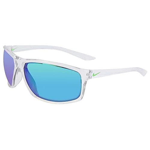 Image of NIKE Men's NIKE ADRENALINE M EV1113 Sunglasses, CLEAR/GREY/GREEN, 66