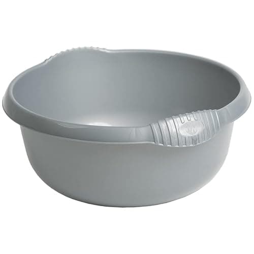 Image of JMS we create smile 36cm Round Kitchen Washing Up Bowl Basin Mixing | Plastic Bowl (Silver/Grey)