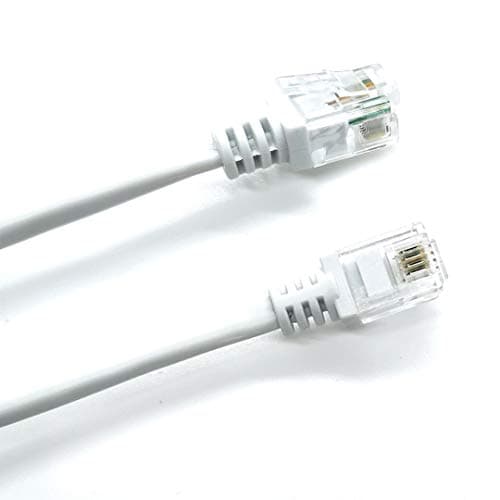 Image of ASNQ ADSL Cable - 10m High Speed Broadband Internet Cable with RJ11 Connector for Landline Telephone Router Modem and Phone Socket or Microfilter - White