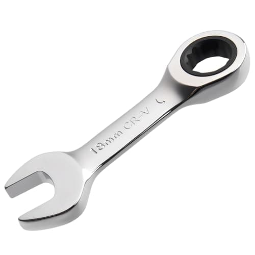 Image of INJOYTEC 18mm Stubby Ratchet Box Ended and Open End Spanner Tool - 72 Tooth Box and Open End Spanner, Anti-Slip Flexible Head, Heat-Treated CR-V Steel Works on Stripped and Rounded Bolts