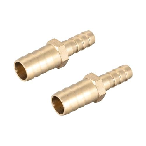 Image of TA-VIGOR 2Pcs Straight Brass Barb Fitting Reducer, 12mm to 8mm Brass Reducer Fittings Straight Connector for Water Gas Oil Boat Air Pipe