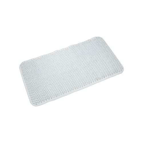 Image of Blue Canyon Comfort Nonslip Bath Mats with Rubber Extensions, Quick Dry Bath Rug with Suction Pads & Drain Holes, Mould Resistant Bathroom Accessory, Durable Bath Rug Runner 65 x 37 cm – White