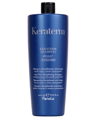 Image of Fanola Keraterm Shampoo, Gentle Cleanses and Eliminates Frizz for Vital, Soft and Shiny Hair, SLES and SLS Free Formula, 1000