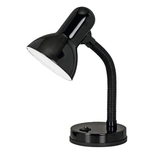 Image of Eglo Basic Table Lamp, Steel and Black Plastic Bedside Light, Children’s Room Lighting, e27 Socket
