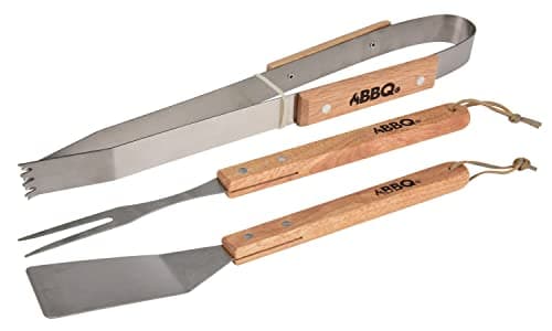 Image of OrionMart BBQ Tools Set with Wooden Handle Heavy Duty Durable and Light-Weight Outdoor/Indoor Barbecue Grill Tools Kit – The Ultimate Bbq Accessories Gifts for Men