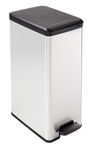 Image of Curver Slim Line Stainless Steel Effect Deco Pedal Bin - 40L by Curver