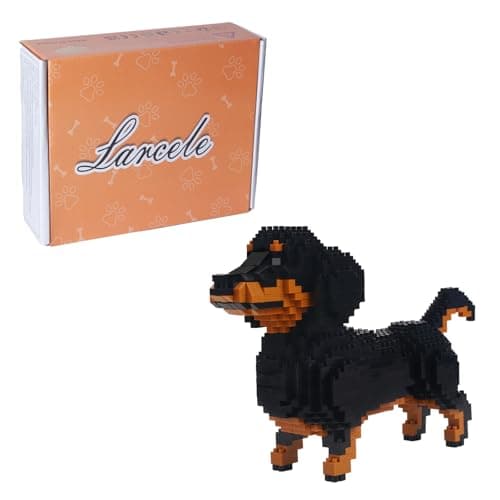 Image of Larcele Mini Building Blocks Animal Set, DIY Micro 3D Building Toy Bricks,836 pcs KLJM-05 (Dachshund)