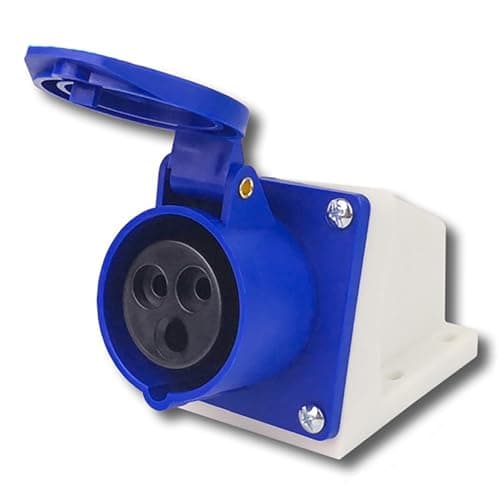 Image of Blue Industrial Plug & Sockets SUPERTOOL 16A 220v IP44 3 pin Industrial Site Plug & Wall Socket Waterproof IP44 Plug Connector Socket 2P+Earth Male/Female (#113)