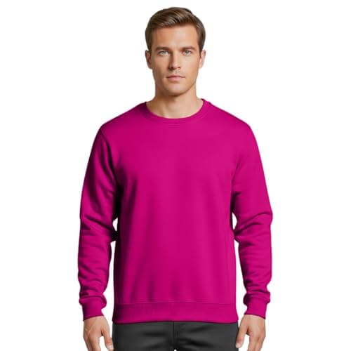 Image of Star and Stripes LARGE Hot Pink crew neck cotton sweatshirts durable jumpers unisex fitting