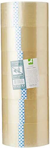 Image of Q-Connect Low Noise Polypropylene Packaging Tape 50mmx66m Clear (Pack of 6)