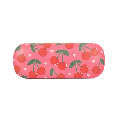 Image of Sass & Belle Cherry Glasses Case – Hard Protective Spectacles Case for Women, Kids or Men – Quirky Eyewear Holder for Sunglasses or Glasses – Fun Sass and Belle Accessory