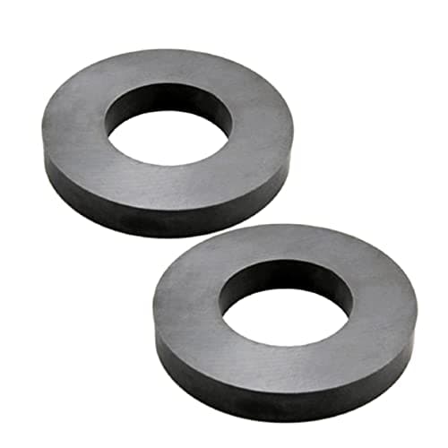 Image of Ferrite Magnet Ring OD80 x ID40 x 10mm Large Grade C8 Ceramic Magnets 3" Heavy Duty Ceramic Magnets with Holes (Pack of 2)