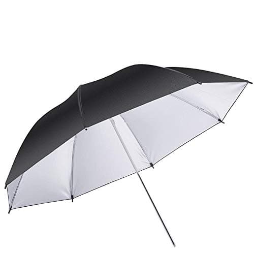 Image of BOLLUMA Photo Studio 33in 84cm Silver Black Umbrella, Lighting Reflective, Photography Flash Umbrella for Video Studio Photo Shooting