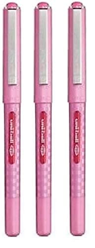 Image of Uni Ball Eye Designer Pink Rollerball Pen Fine 0.7mm Nib Tip 0.5mm Line Width Designer Series Quick Drying Pigment Ink UB-157D (Pack Of 3)