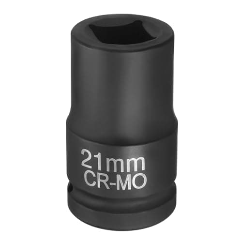 Image of sourcing map 4 Point Square Socket 1" Drive 21mm Metric Square Impact Socket CR-MO Blackening Standard Wheel Sleeve Pneumatic Sleeve Tool for Auto Repair Mechanical Maintenance Home Use