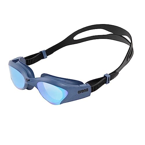 Image of ARENA The One Mirror Swimming Goggles, Unisex Adult Pool Goggles with Wide Mirrored Lenses, UV Protection, Self-Adjusting Nose Bridge, Orbit-Proof Seals, Anti-Fog Treatment