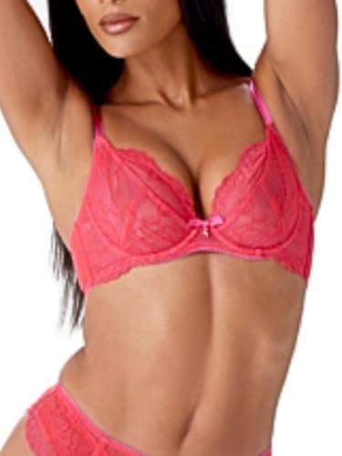 Image of Gossard 7725 Superboost Lace Plunge Bra Rose Red
