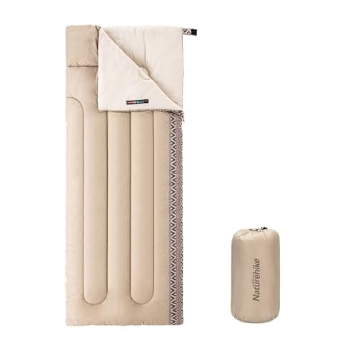 Image of Naturehike Sleeping Bags for Adults & Kids Sleeping Bag 3-4 Season Ultralight Backpacking Warm Sleeping Bag Lightweight Compact, Single Adult Girls Boys Winter Sleep Camping(Cream Right)
