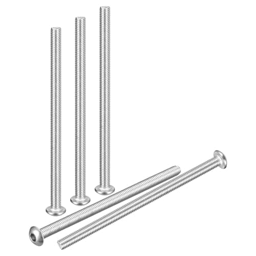 Image of DTGN M4-0.7x80mm Button Head Socket Cap Screws - 12Pack - Good for Road Bicycle, Mountain Bike, Auto, Motorcycle - 304 Stainless Steel Whitewashed - Hex Socket Drive Fasteners
