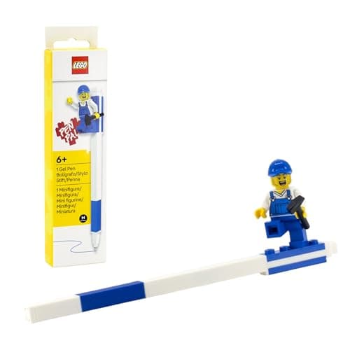 Image of Lego Pen Pal Gel Pen with Minifigure - Blue (53702), refillable Gel Pen, Stocking Stuffer