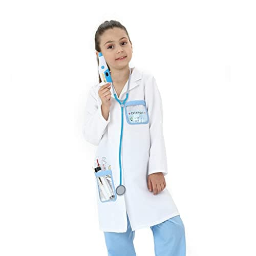 Image of Sincere Party Kids Unisex Doctor Role Play Costume Doctor Fancy Dress Up Playsets Style B 7-9years