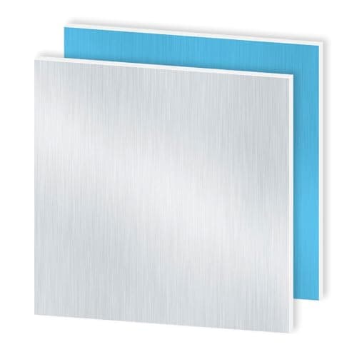 Image of iMeistek 6063 Aluminium Sheet with Protective Film on Both Sides, 300mm x 300mm x 1.5mm Wall Thick Square Aluminium Plate (2 PCS)