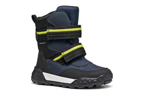 Image of Geox Boys' J Trekkyup Boy B ABX Ankle Boot, Navy lime, 2.5 UK