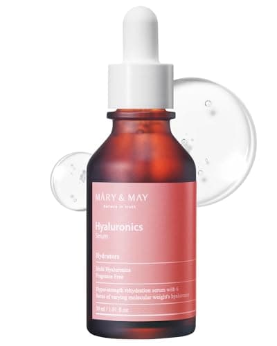 Image of Mary&May Hyaluronics Serum - Deeply Hydrating Multi-Hyaluronic Acid Serum for Improved Skin Moisture and Elasticity - Korean Skincare, EWG Green Grade, Hypoallergenic, 30ml