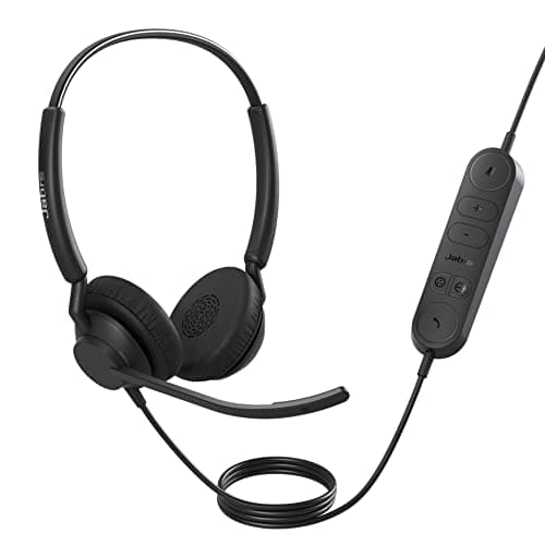Image of Jabra Engage 40 Wired Stereo Headset with Inline Call Control, Noise-Cancelling 2-Mic Technology, and USB-C Cable - works with all leading Unified communications platforms such as Zoom, Unify - Black