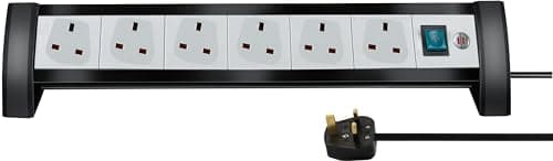 Image of Brennenstuhl Premium-Office-Line extension socket 6-way black/light grey 3m 05VV-F 3G1,25 *GB*